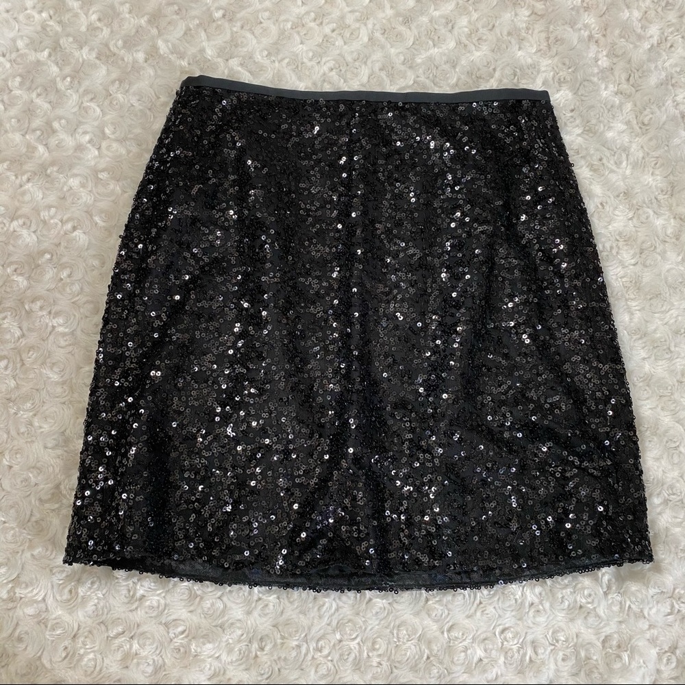 NWT J. Crew Black Sequin Mini Skirt - Picture 1 of 4